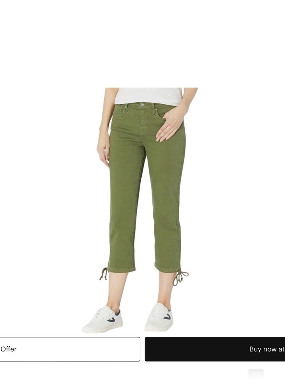 NYDJ Olive Green Capris Tie-Hem Pants